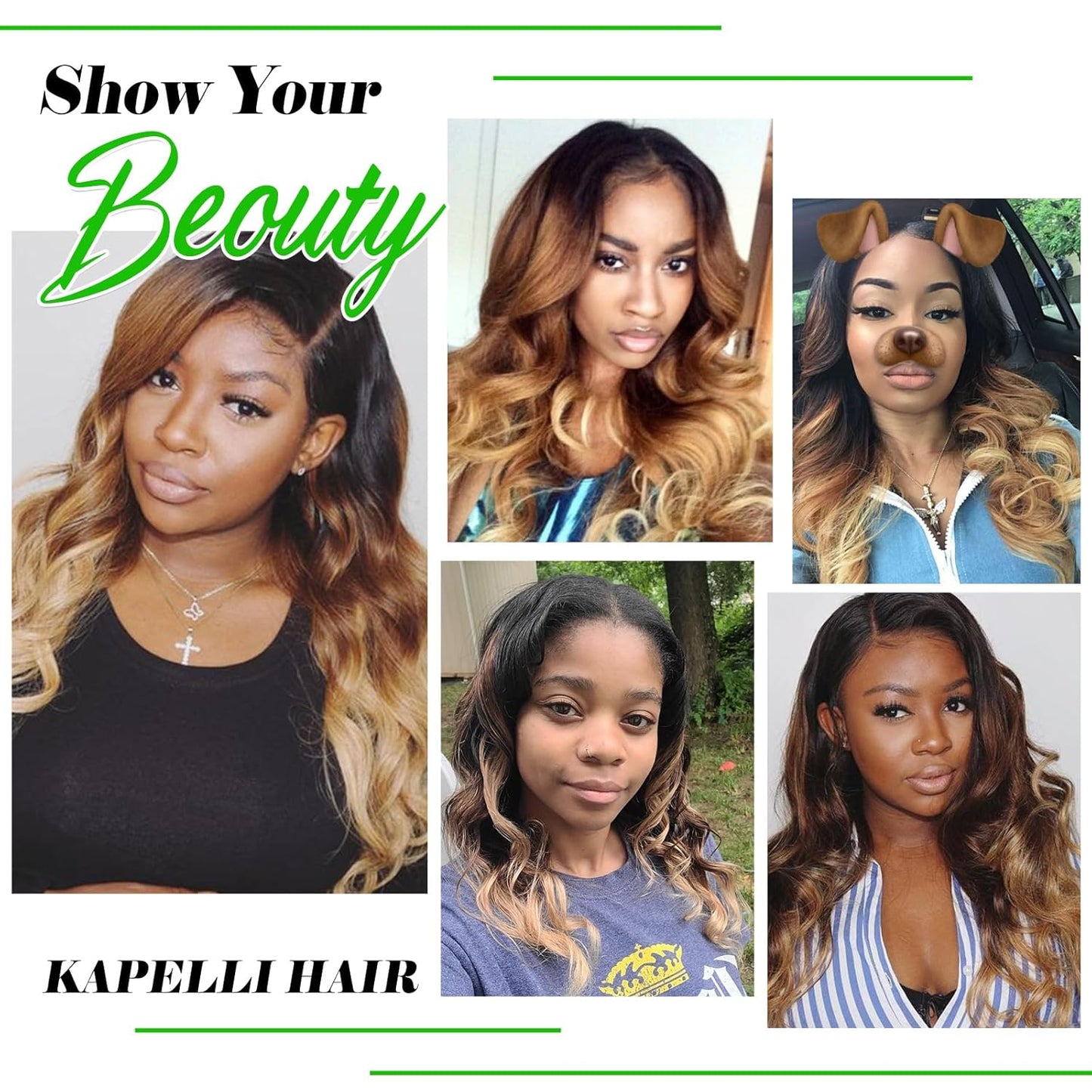 10A Ombre Human Hair Bundles Ombre Brazilian Hair Body Wave (T1B/4/27,18" 20" 22") Ombre Brazilian Human Hair Virgin Remy Hair Bundles 3 Tone Black to Blonde Human Hair Weave