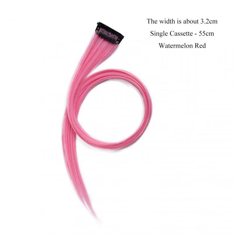 45Cm/Pc 15Colors Fake Hair Extensions with Invisible Black Hair Clips Heat Resistant Straight for Women Styling Tool Accesories