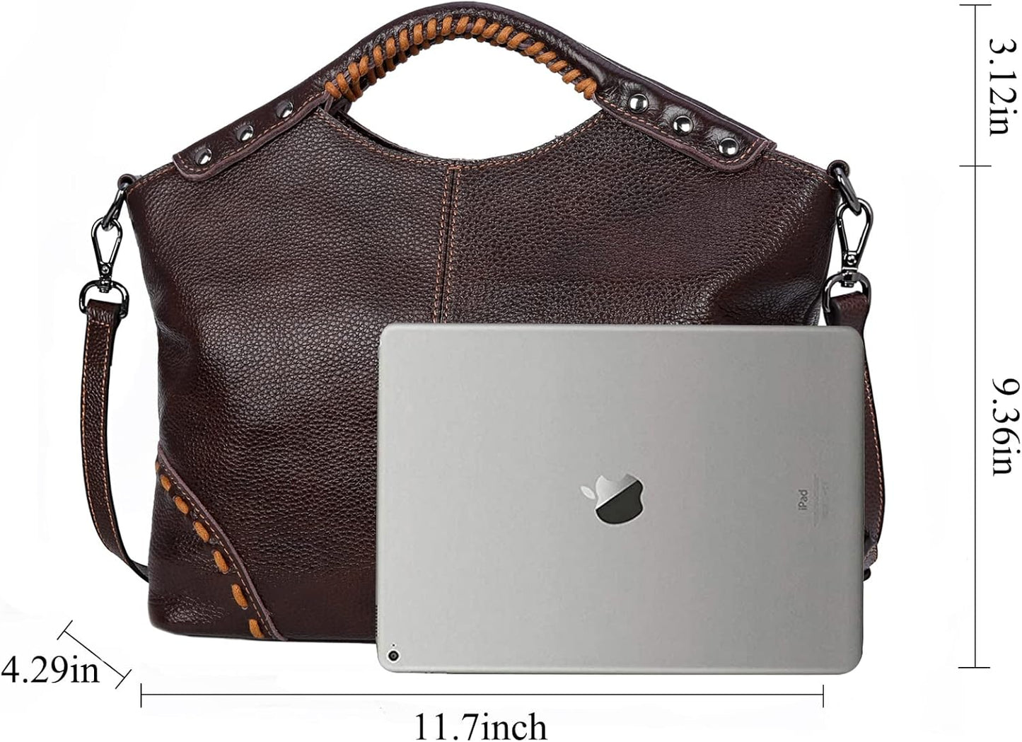 Leather Satchel Bags for Women Designer Crossbody Bag Tote Purses with Compartments Women’S Top Handle Handbags