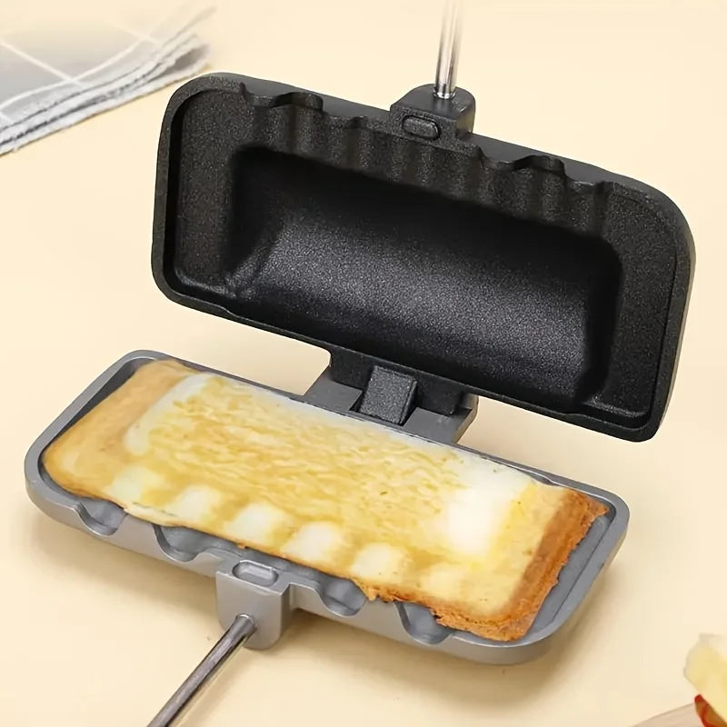 Rectangular Double-Sided Sandwich Baking Pan, Dual-Color, Aluminum Alloy, Non-Stick, Stovetop Toast Maker, Kitchen Cookware