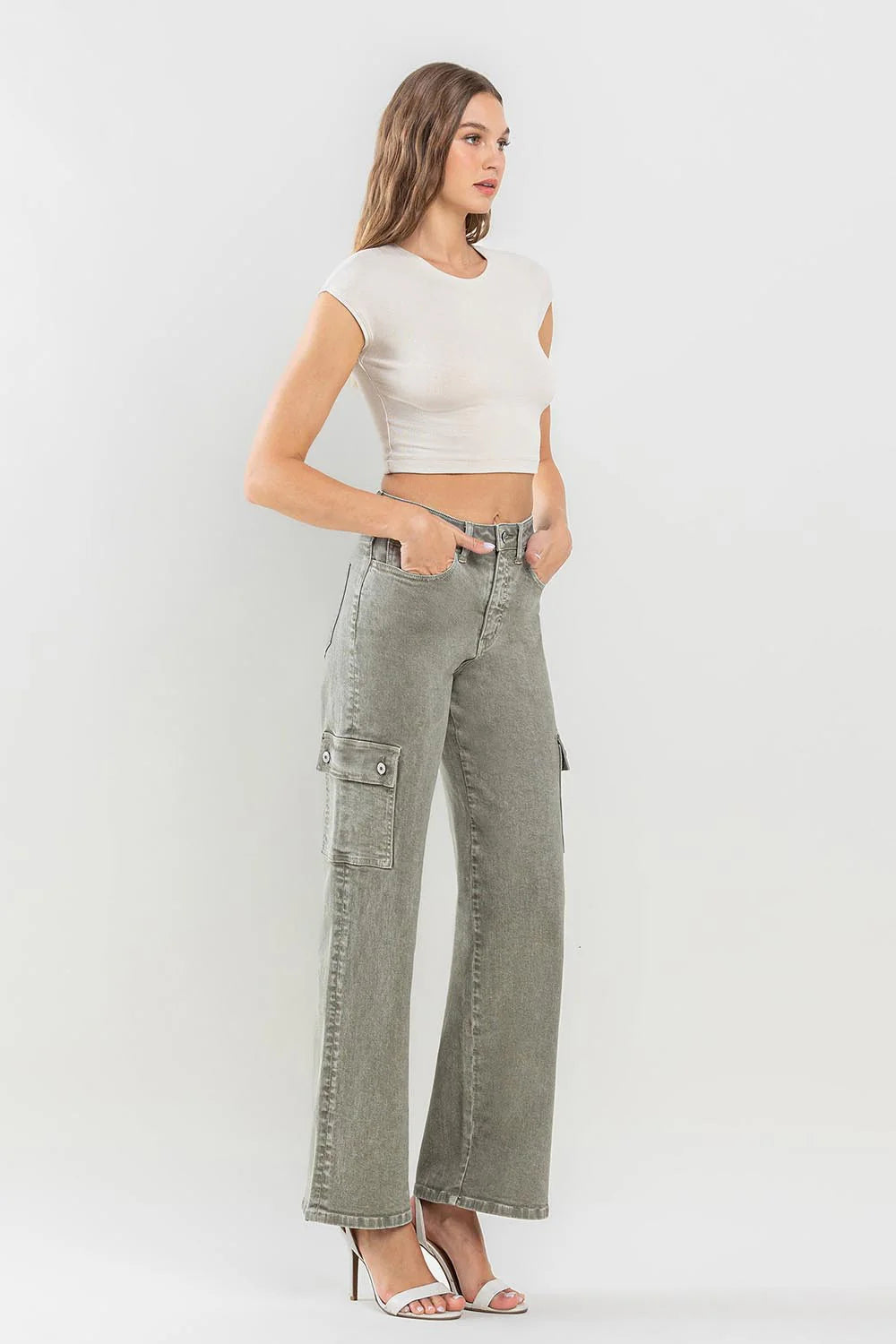 Vervet by Flying Monkey 90'S Super High Rise Cargo Jeans