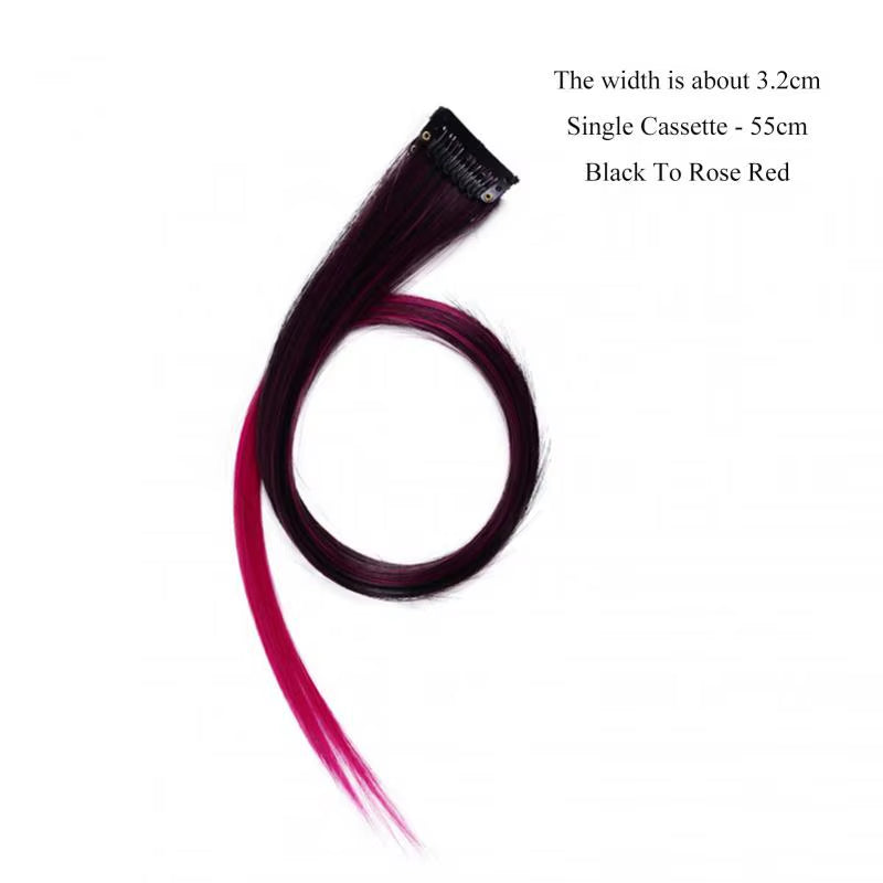 45Cm/Pc 15Colors Fake Hair Extensions with Invisible Black Hair Clips Heat Resistant Straight for Women Styling Tool Accesories