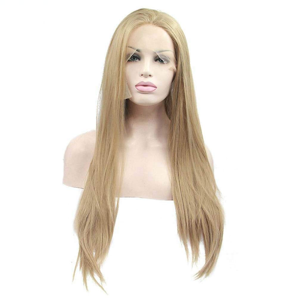 Melody Long Silky Straight Hair Wigs Blonde Synthetic Lace Front Wigs Heat Resistant Fiber Long Hair Wigs Golden Wigs Long Wigs Free Part Cosplay Wigs …