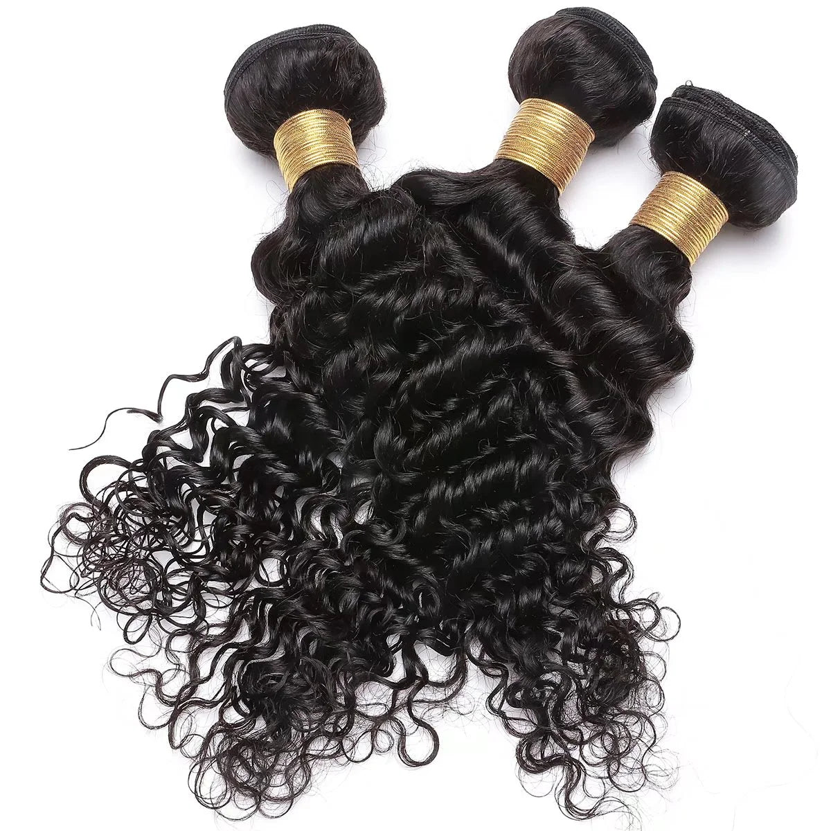 3 Bundles 100% Unprocessed Virgin Human Hair Extensions Brazilian Weave Weft Hairpiece for Black Women, Deep Wavy, 20Inch