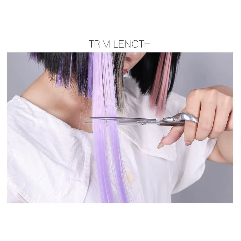 45Cm/Pc 15Colors Fake Hair Extensions with Invisible Black Hair Clips Heat Resistant Straight for Women Styling Tool Accesories
