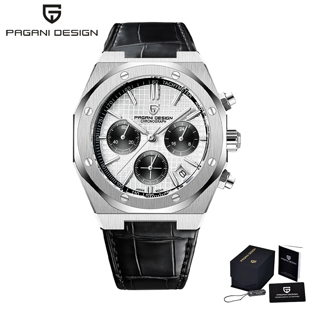 PAGANI DESIGN PD1707 Men'S Quartz Watches 40MM Stainless Steel Sapphire Glass Top Brand Watch Gift for Men Reloj Hombre 2024 New