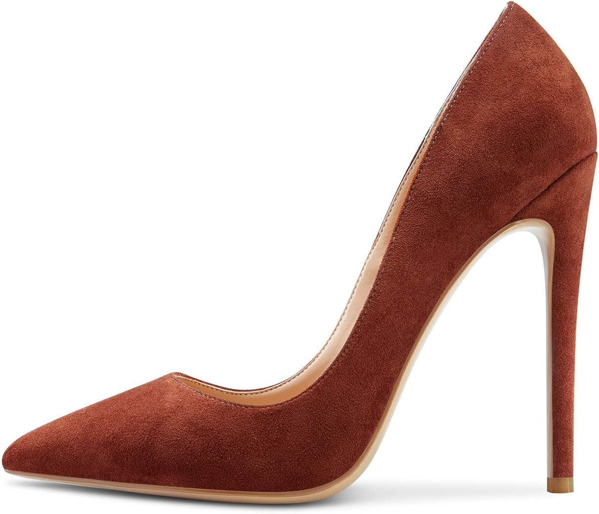 Womens Sky High Heels Basic Pumps Pointed-Toe Slip-On Stilettos 12CM Heel Shoes
