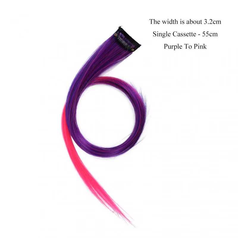 45Cm/Pc 15Colors Fake Hair Extensions with Invisible Black Hair Clips Heat Resistant Straight for Women Styling Tool Accesories