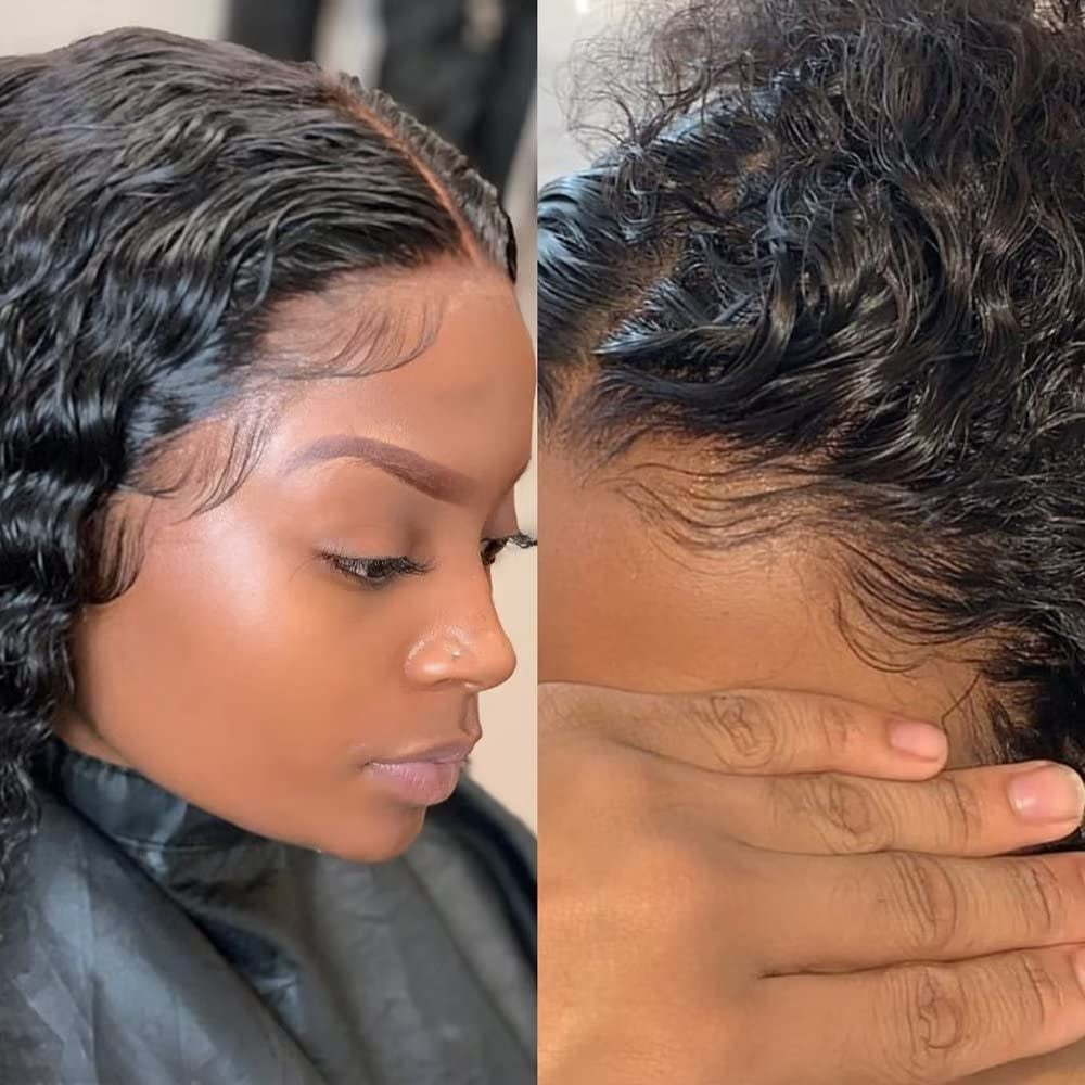 #4/27 Kinky Edge Afro Kinky Curly Wig Human Hair Honey Blonde Color 13X6 HD Transparent Lace Front Wig Human Hair Pre Plucked for Women Brazilian Remy Hair Glueless Wig 150% Density 18Inch