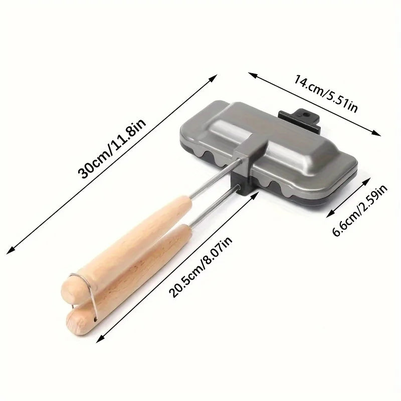 Rectangular Double-Sided Sandwich Baking Pan, Dual-Color, Aluminum Alloy, Non-Stick, Stovetop Toast Maker, Kitchen Cookware