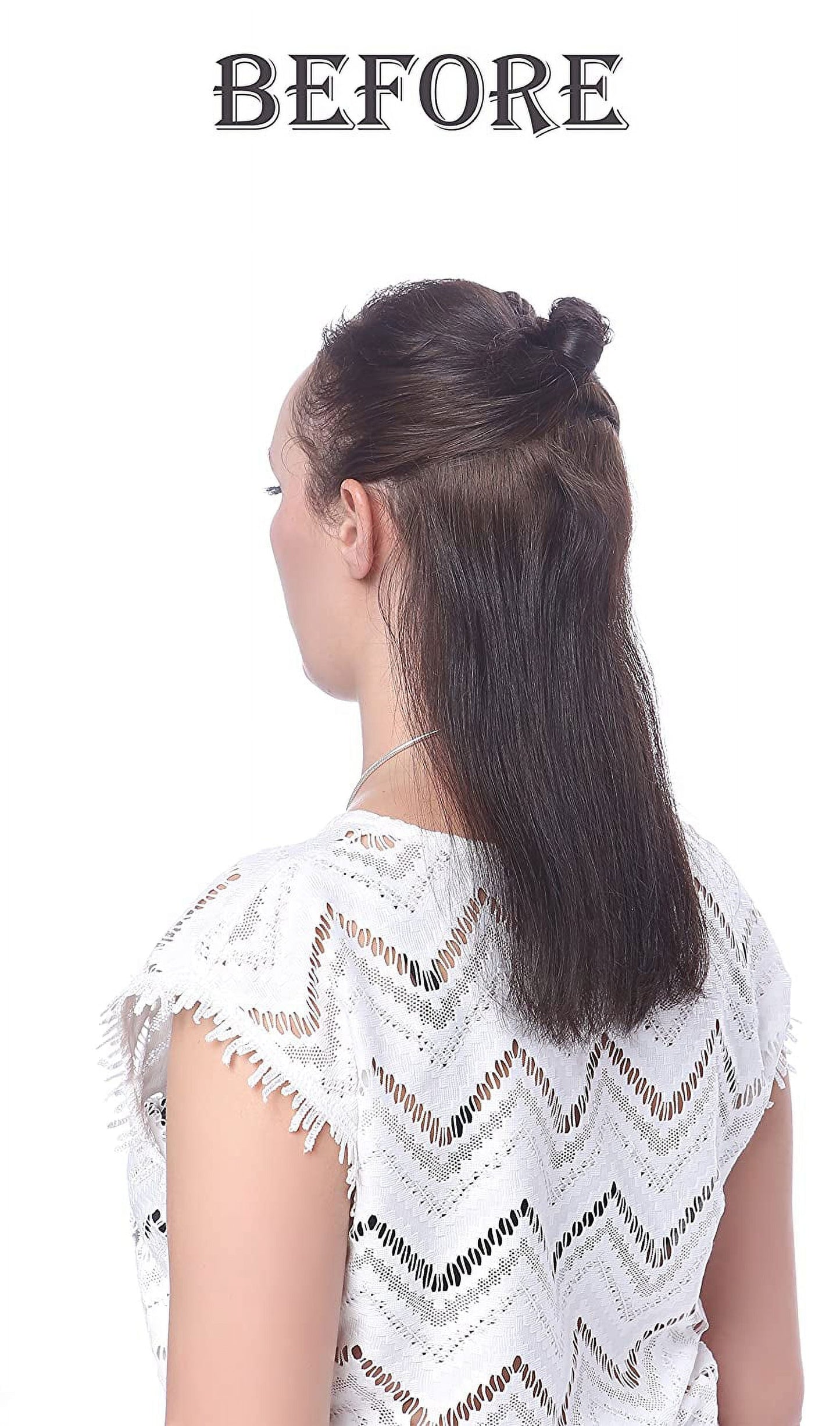 15" Synthetic Fiber Curly Ponytail Hair Extension Hairpiece with Clip-In Jaw Clips, Dual-Use Hair Extensions (30#-Reddish Brown)