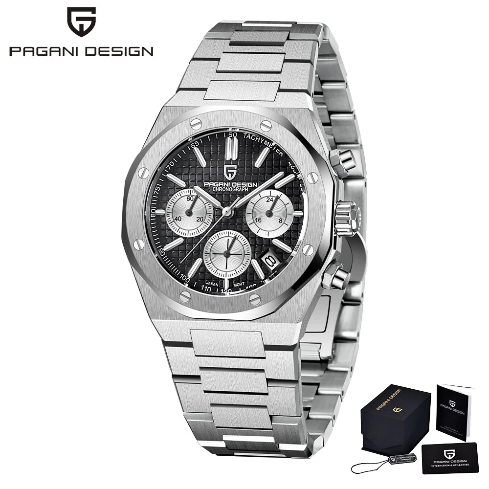 PAGANI DESIGN PD1707 Men'S Quartz Watches 40MM Stainless Steel Sapphire Glass Top Brand Watch Gift for Men Reloj Hombre 2024 New