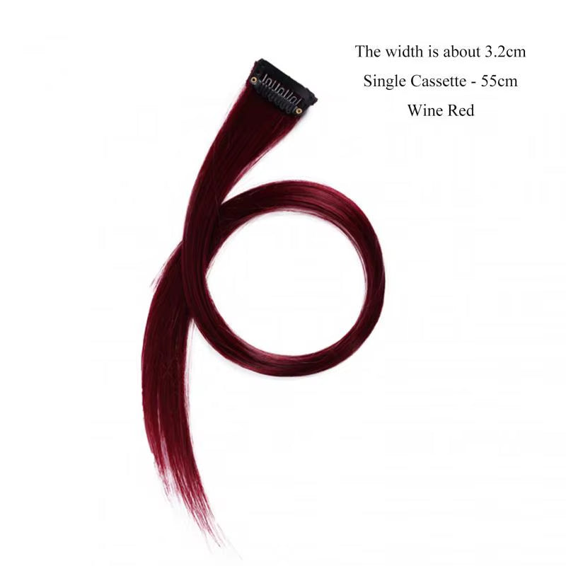 45Cm/Pc 15Colors Fake Hair Extensions with Invisible Black Hair Clips Heat Resistant Straight for Women Styling Tool Accesories