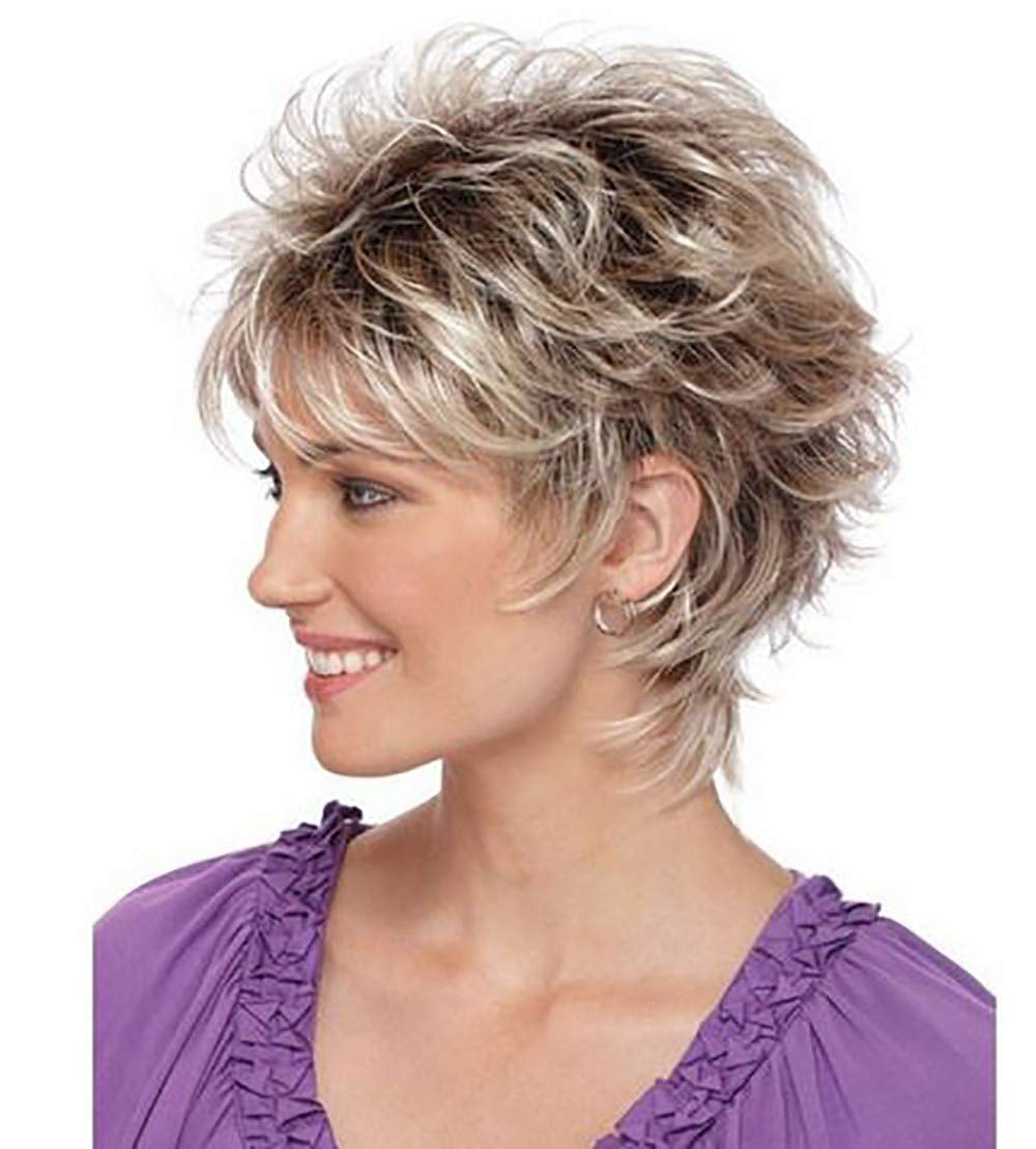 Womens Wigs for White Women Silver Wig Human Hair Short Wigs for Women Synthetic Wigs Grey Wig Natural Hair