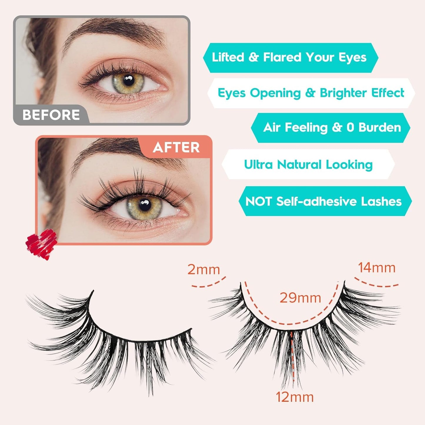 Manga Lashes Wispy False Eyelashes Natural Look 14Mm Cat Anime Lash 0.1MM Thin Band Manhua Style 3D Volume Eyelash Pack C Curl 7 Pair