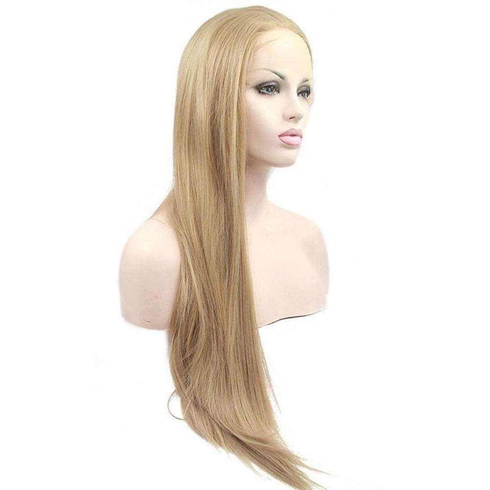 Melody Long Silky Straight Hair Wigs Blonde Synthetic Lace Front Wigs Heat Resistant Fiber Long Hair Wigs Golden Wigs Long Wigs Free Part Cosplay Wigs …