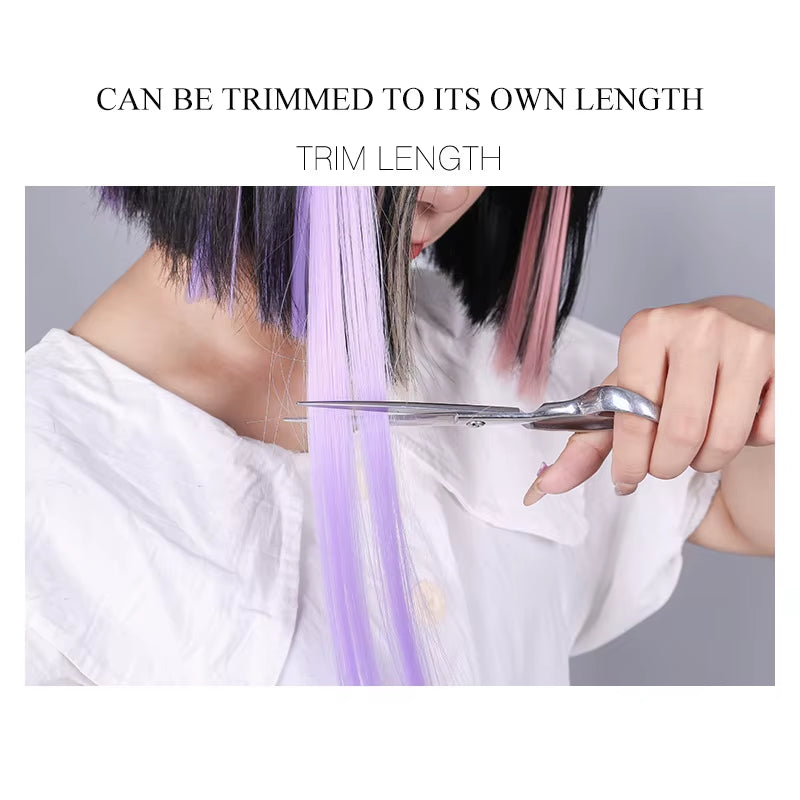 45Cm/Pc 15Colors Fake Hair Extensions with Invisible Black Hair Clips Heat Resistant Straight for Women Styling Tool Accesories