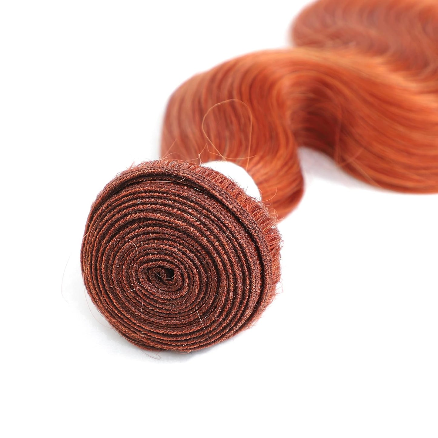 Remy Hair Brazilian Human Hair Body Wave Bundles - Orange Ginger, 12 Inch, Single