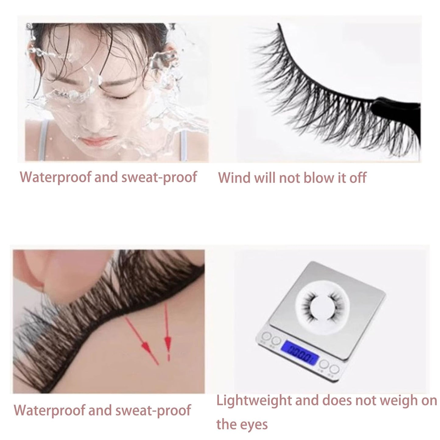 Co Magnetic Eyelashes with Applicator - Magnetic Eye Lashes, False Eye Lashes (Natural Style - B-2PCS)