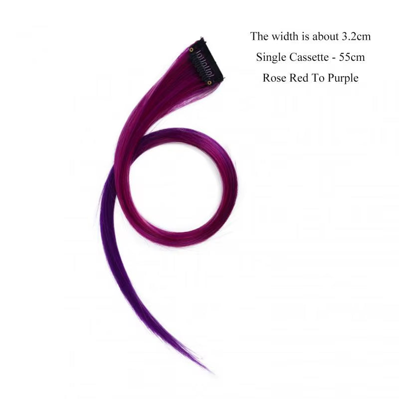 45Cm/Pc 15Colors Fake Hair Extensions with Invisible Black Hair Clips Heat Resistant Straight for Women Styling Tool Accesories