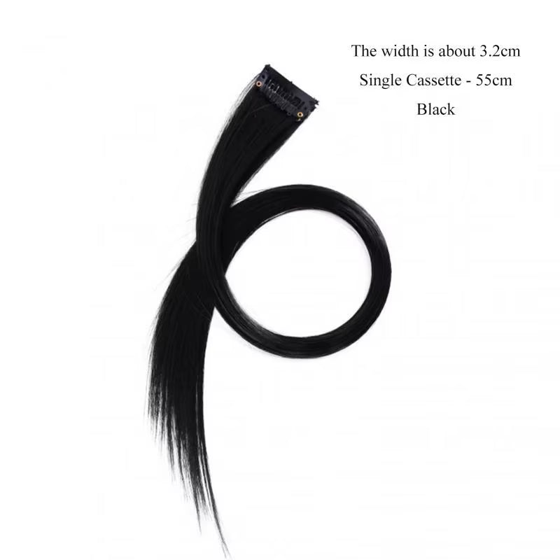 45Cm/Pc 15Colors Fake Hair Extensions with Invisible Black Hair Clips Heat Resistant Straight for Women Styling Tool Accesories