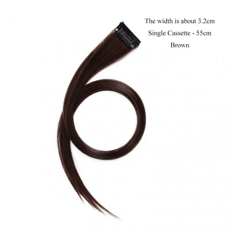 45Cm/Pc 15Colors Fake Hair Extensions with Invisible Black Hair Clips Heat Resistant Straight for Women Styling Tool Accesories