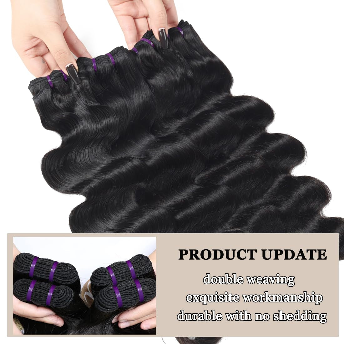 Raw Hair Body Wave Bundles Human Hair 16 18 20 22 Inch Brazilian 16A Body Wave 4 Bundles Unprocessed Virgin Hair Double Weft Thick Hair Weave Natural Color for Black Women