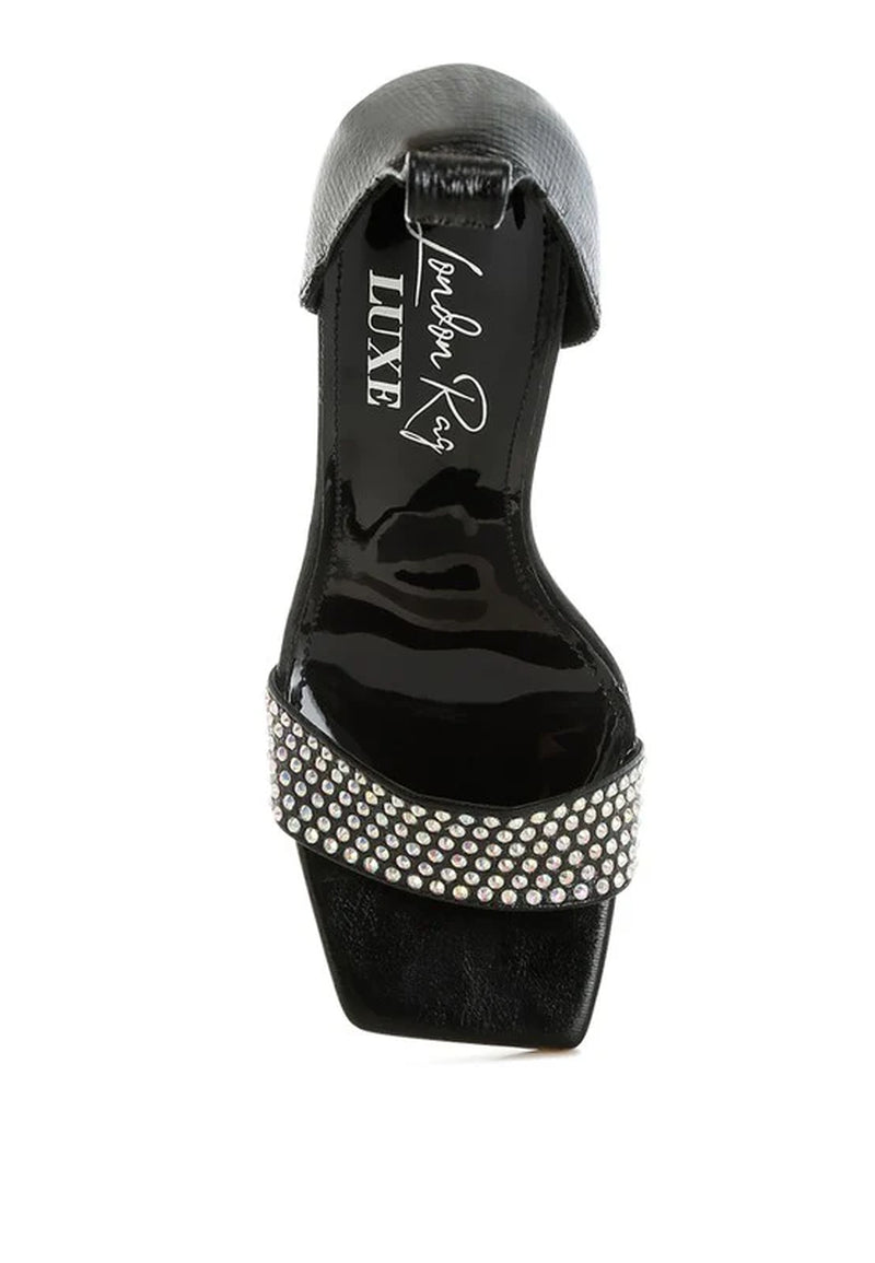 Hashira Rhinestone Studded Lace-Up Fantasy Heels