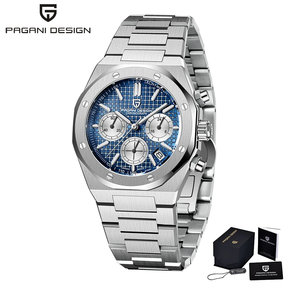PAGANI DESIGN PD1707 Men'S Quartz Watches 40MM Stainless Steel Sapphire Glass Top Brand Watch Gift for Men Reloj Hombre 2024 New