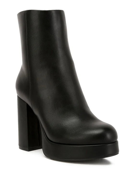 Beauty Block Heel Platform Ankle Boots