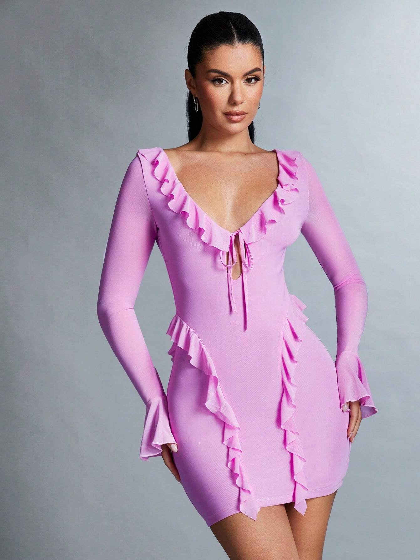 BAE Women'S Ruffle Hem Bodycon Dress