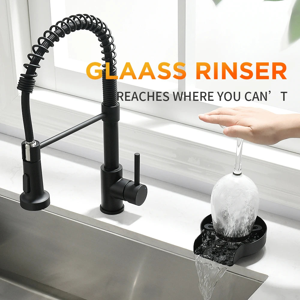 Faucet Glass Rinser for Home Sink Automatic Cup Scourer Washer Bar Coffee Pitcher Wash Cups Tool Household Kitchen Accessories