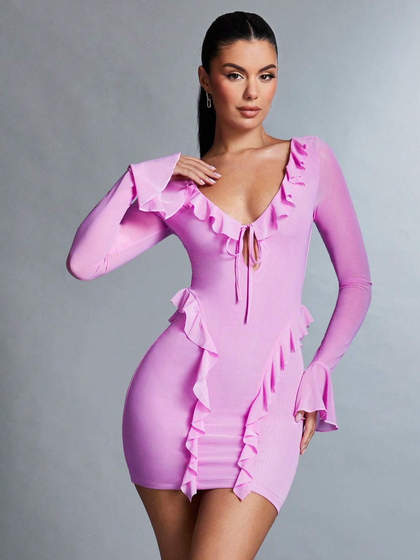 BAE Women'S Ruffle Hem Bodycon Dress