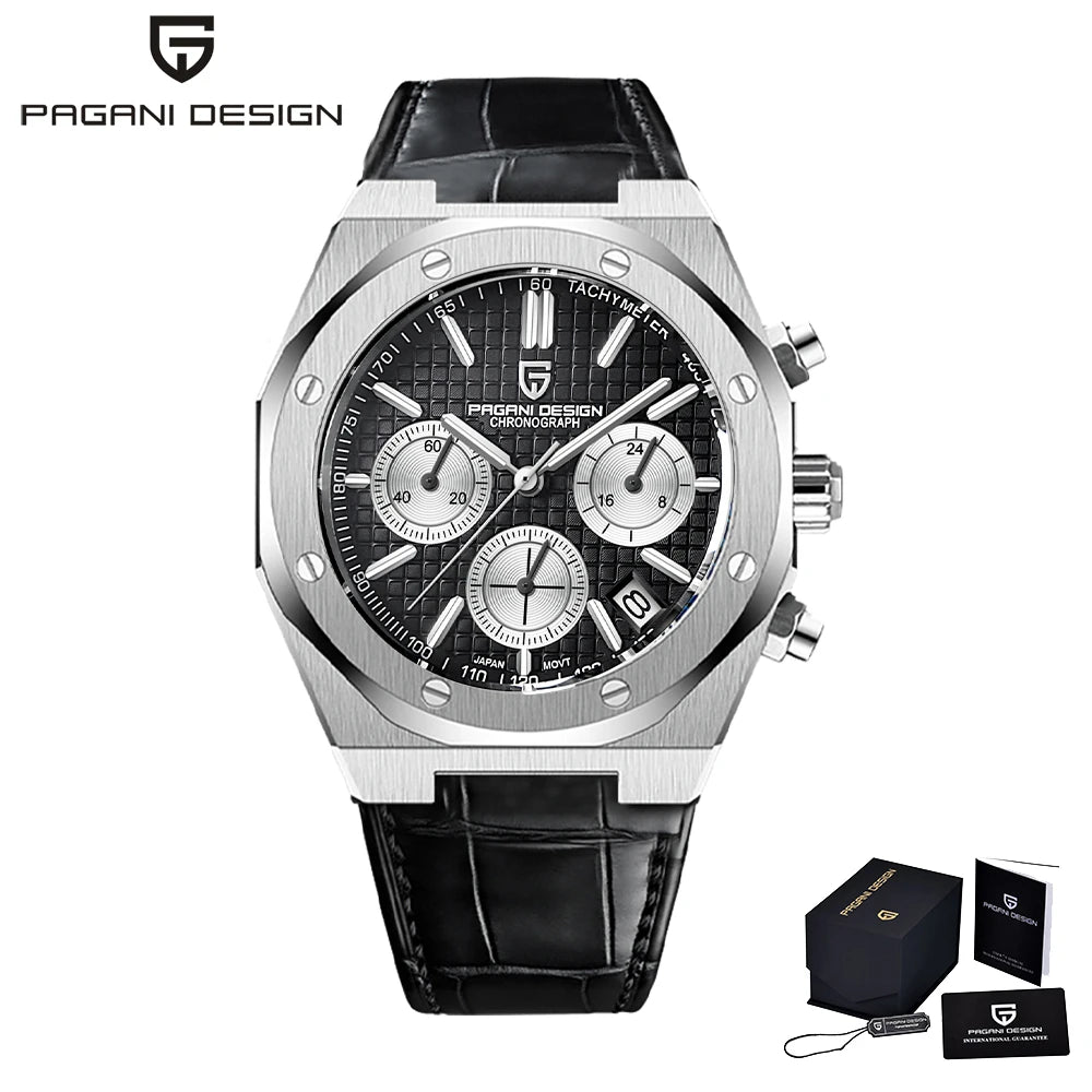 PAGANI DESIGN PD1707 Men'S Quartz Watches 40MM Stainless Steel Sapphire Glass Top Brand Watch Gift for Men Reloj Hombre 2024 New