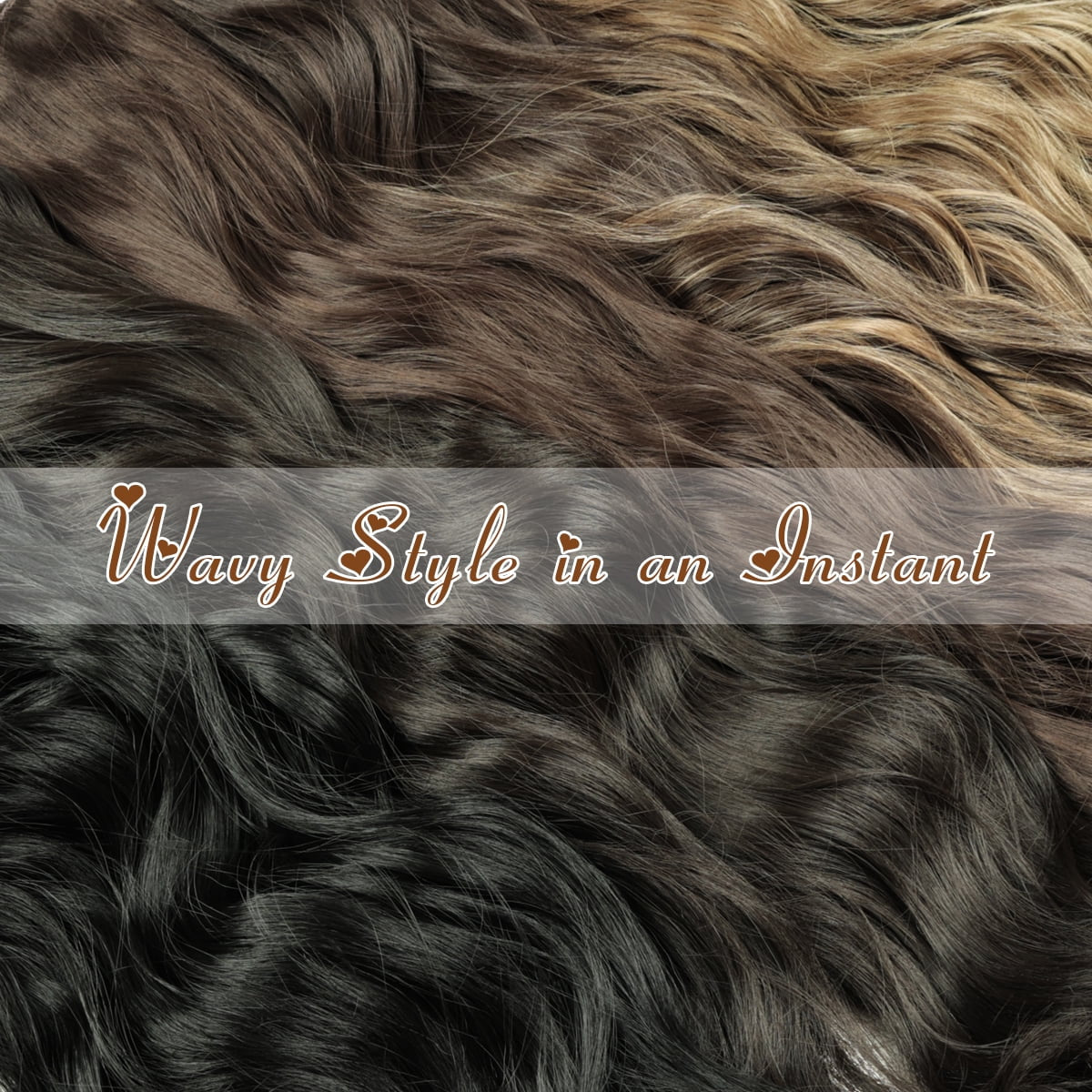 Clip in Hair Extensions 4PCS Thick Hairpieces Brown Highlight Blonde Long Wavy Curly Synthetic Hair Extensions for Women 23In