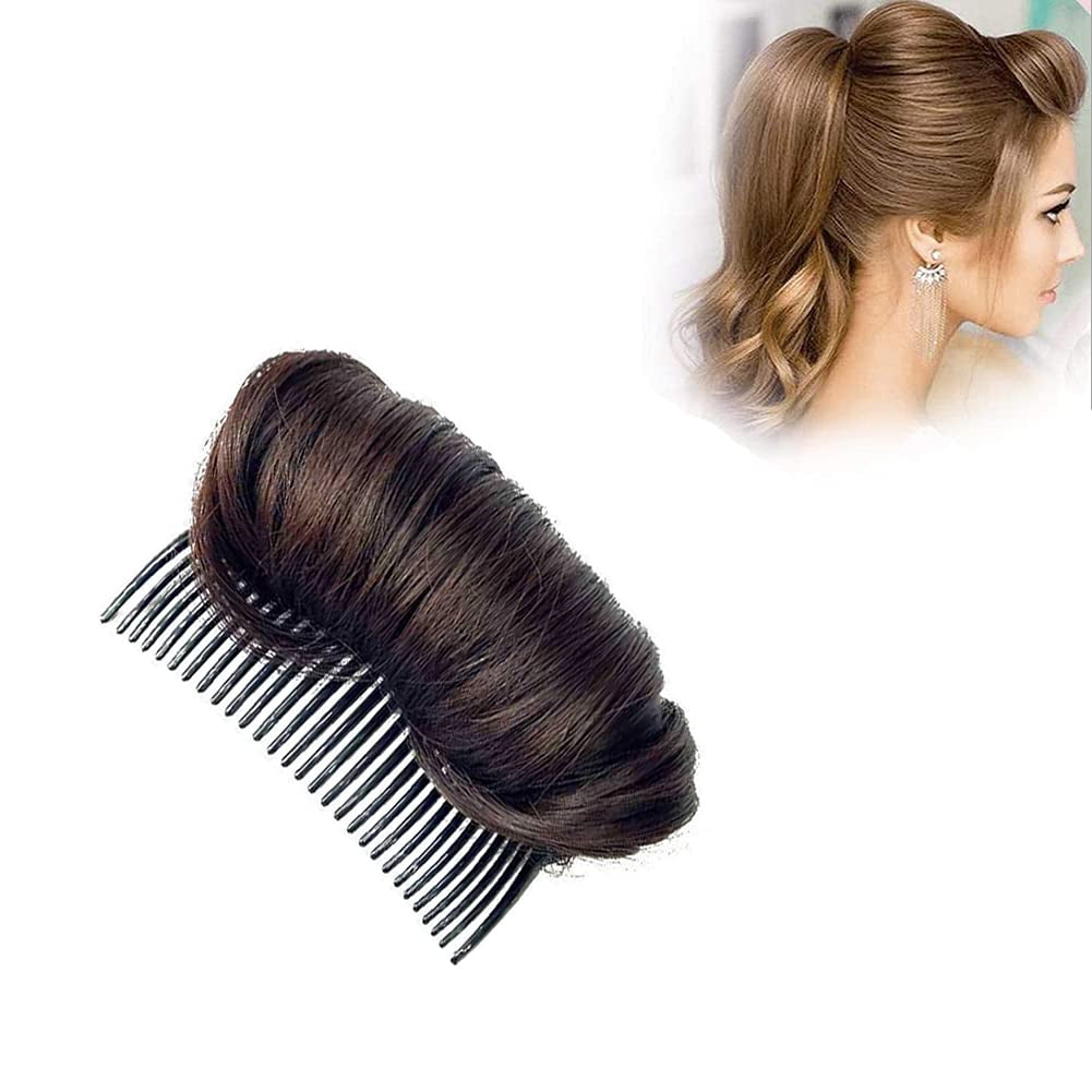 1Pcs Invisible False Hair Clip Hair Base Bump Fluffy Volume Increased Styling Accessories for Women Girls (Dark Brown)