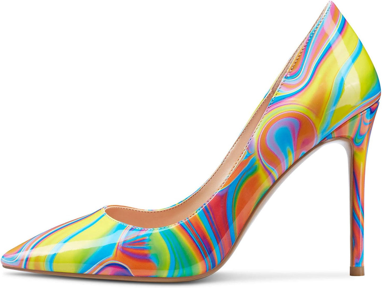 Womens High Heels Stilettos Pumps Slip-On Sexy Pointy Toe Basic Pump 10CM Heels