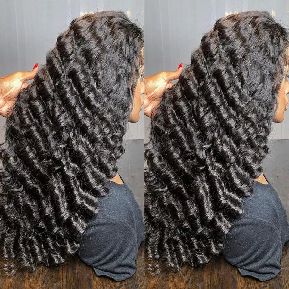 Rose Pink Deep Wave Lace Frontal Wig HD 360 Full Lace Front Simulation Human Hair Wigs Brazilian 613 Honey Blonde/Grey /Blue Cosplay Lace Closure Wigw251206