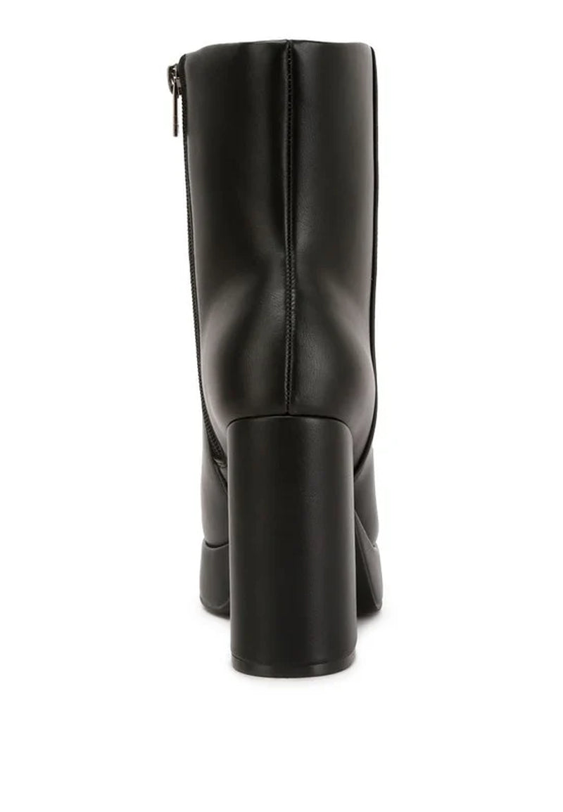 Beauty Block Heel Platform Ankle Boots