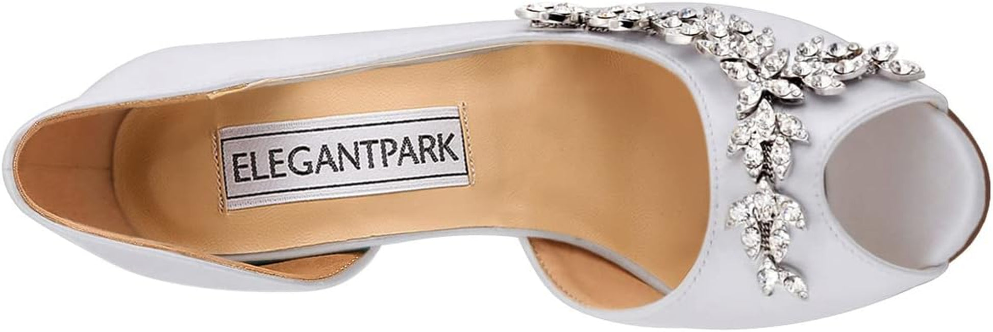 Wedding Heels for Women Peep Toe Wedding Shoes for Bride High Heel Pumps Rhinestones Bridal Shoes Satin Evening Party Prom Dress Pumps