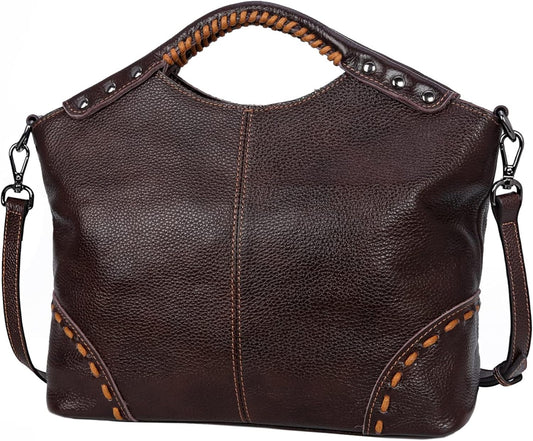 Leather Satchel Bags for Women Designer Crossbody Bag Tote Purses with Compartments Women’S Top Handle Handbags