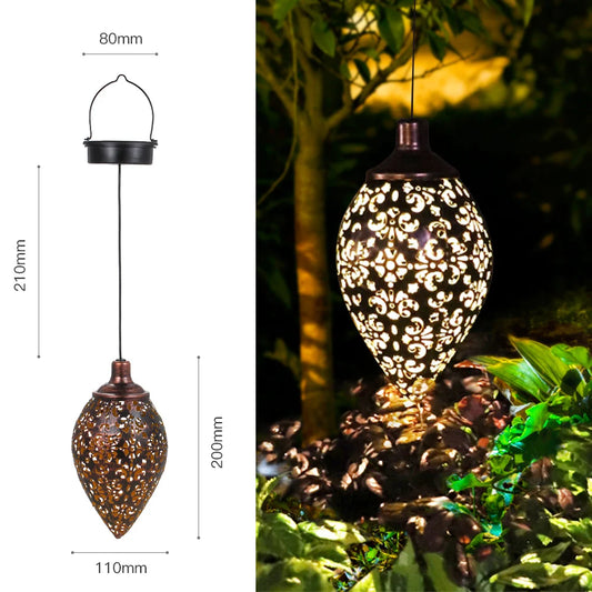 Waterproof Solar Garden Light LED Lantern Hanging Outdoor Solar Lamp Olive Shape Sensitive Sensor Control Solar Powered Lamp