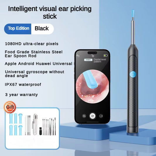 Wireless Visual Silicone Ear Spoon Endoscope Earpick Camera Otoscope Safe Ear Cleaner for Kids & Adults