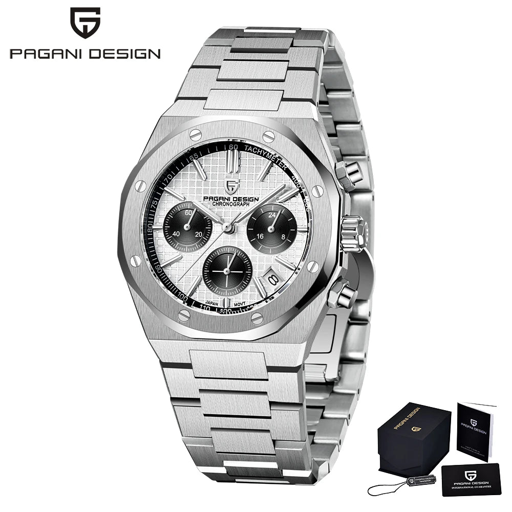 PAGANI DESIGN PD1707 Men'S Quartz Watches 40MM Stainless Steel Sapphire Glass Top Brand Watch Gift for Men Reloj Hombre 2024 New