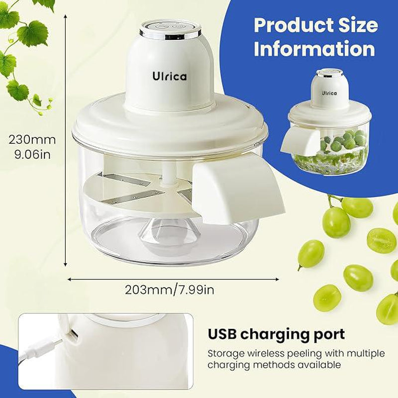 ULRICA Smart Electric Peeler – Rechargeable Kitchen Gadget for Effortless Garlic, Grape & Tomato Peeling