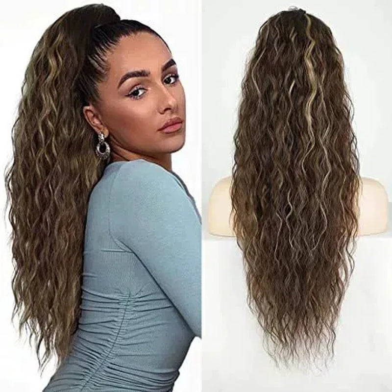 Wig Clip, Ponytail, Water Ripple, Long Curly Hair, Fluffy Long Curly Hair, Ponytail