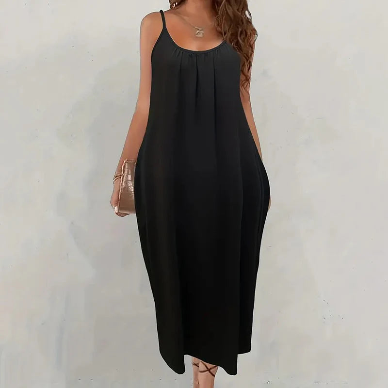 Women Casual Summer Spaghetti Strap Long Dress