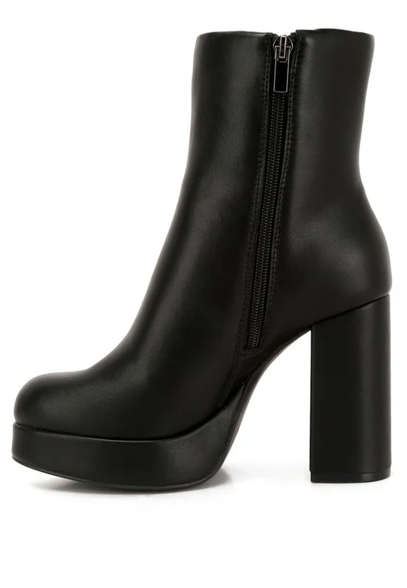 Beauty Block Heel Platform Ankle Boots