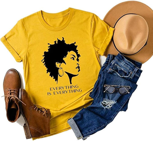 Black Power Graphic T-Shirt plus Size Tops Afro Woman Black Girl Tee Afro Girl Magic Tee