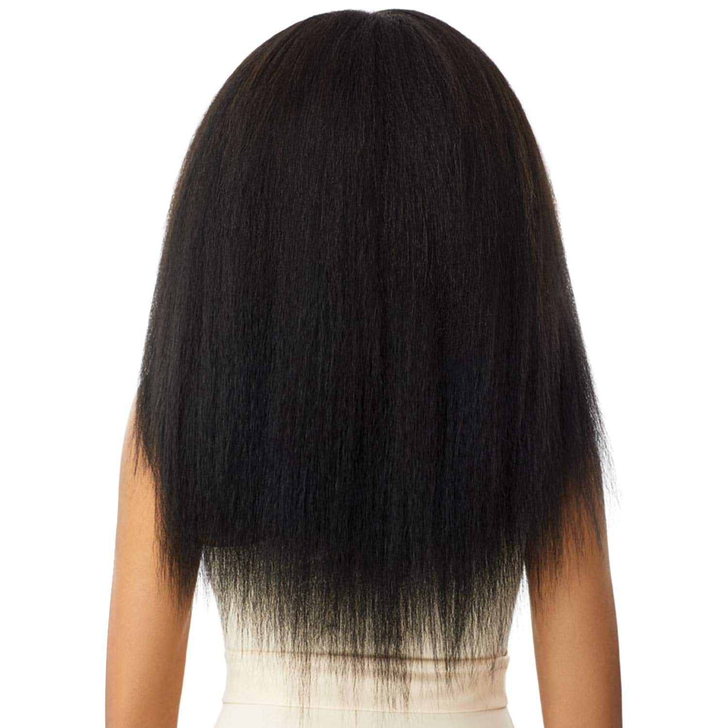 Human Hair Premium Blend Clip-In Big Beautiful Kinky Straight 18" 9Pcs (NBLK)
